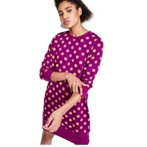 Victor Glemaud |Magenta & Coral Polka Dot Sweater Dress Sz S